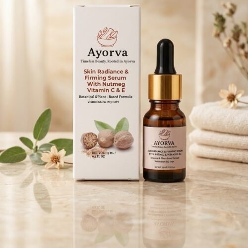 Ayorva Nutmeg & Vitamin C Face Serum for Radiant, Firm & Glowing Skin | Anti-Aging & Skin Brightening Serum