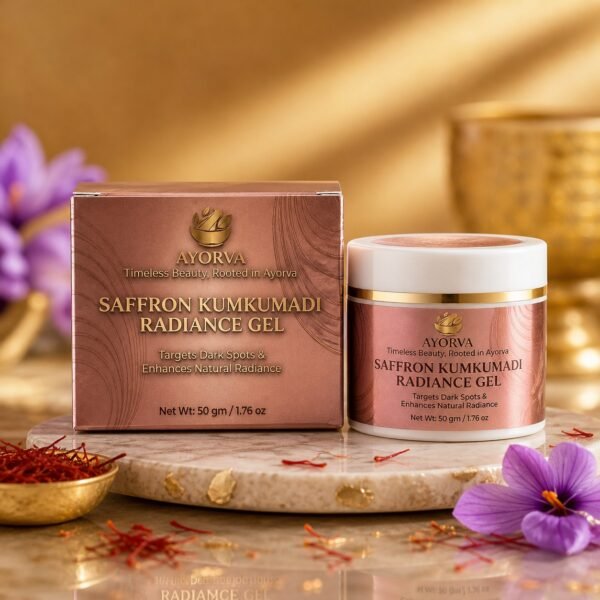 AYORVA Kumkumadi & Saffron Radiance Face Gel (50g) – Targets Dark Spots & Pigmentation, Enhances Natural Glow