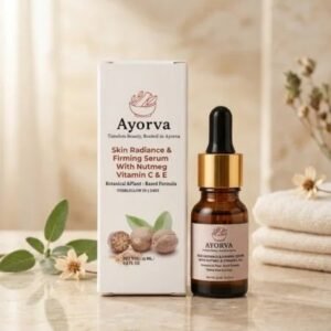 Ayorva Nutmeg & Vitamin C Face Serum for Radiant, Firm & Glowing Skin | Anti-Aging & Skin Brightening Serum
